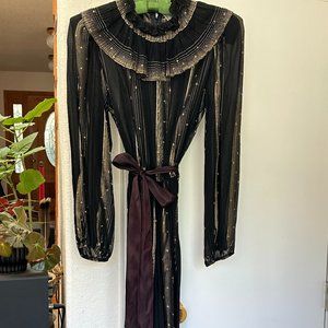 Donna Viorgan for NSP, Size 9, Black and Gold Dress